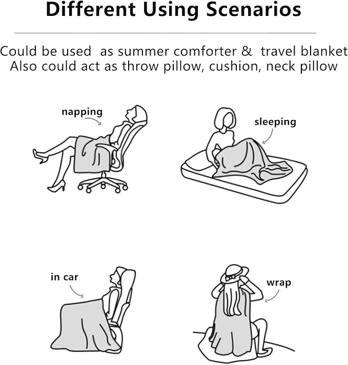 Soft Down Blanket Fluffy Lightweight Warm, Compact Portable Travel Throw Camping Blanket & Pillow Cushion, Airplane Train Beach Glamping Indoor Outdoor, 800 Fill Power 50x70'' Baby Pink