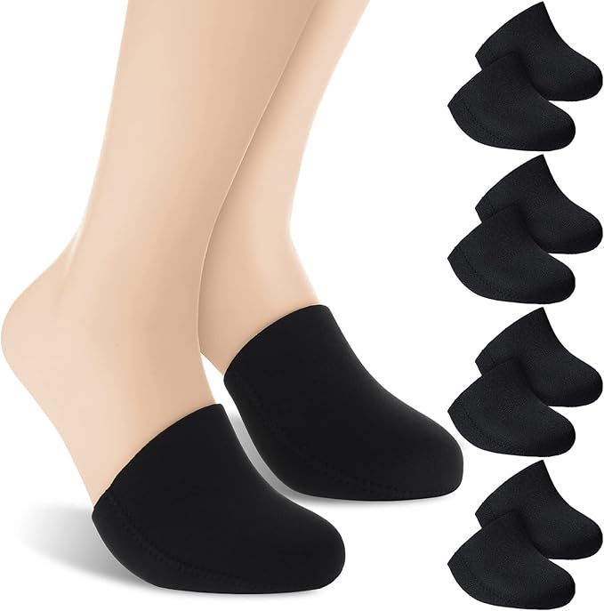 4 Pairs Neoprene Toe Covers Warmers Black Feet Warmers Thermal Toe Covers Wading Socks Camping Foot Warmers for Women Men Cycling Running Hiking Skiing Ice Baths Outdoor Winter Activities