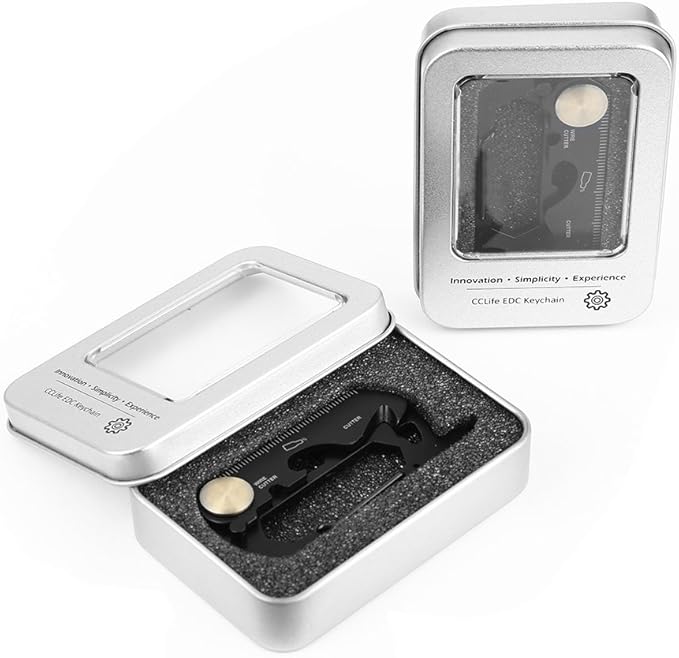 EDC Multifunction Keychain Pocket Tool,Stainless Steel Multi-Purpose Carabiner with Bottle Opener, Wrench, Screw Driver, etc.