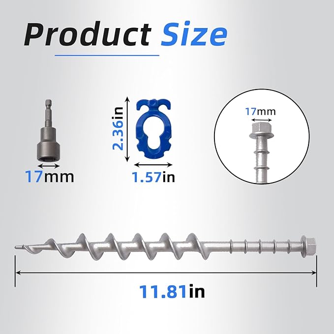 Homeon Wheels Camping Ground Anchors Aluminum Screw Heavy Duty Metal Non-Rust Cast Tent Anchors for Securing Animals, Tent, Canopies, Sheds, Swing Sets, Car Ports, Trampoline (12 Pack)
