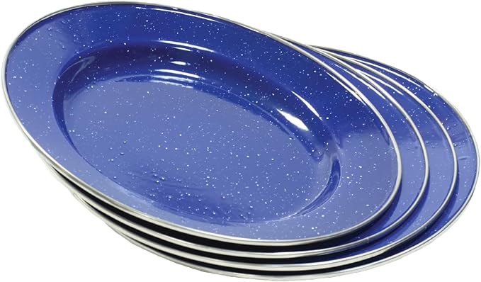 Stansport 24-Piece Enamel Camping Tableware Set