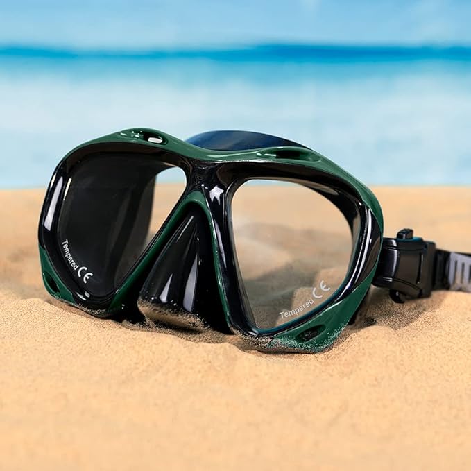 COPOZZ Adult Scuba Mask, Dive Mask Anti Fog Snorkeling Scuba Diving Glasses, Great Seal Free Diving Tempered Glass Mask Goggles