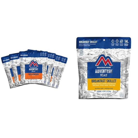 Mountain House Rice & Chicken | Freeze Dried Backpacking & Camping Food |6-Pack | Gluten-Free & Breakfast Skillet | Freeze Dried Backpacking & Camping Food | 2 Servings | Gluten-Free
