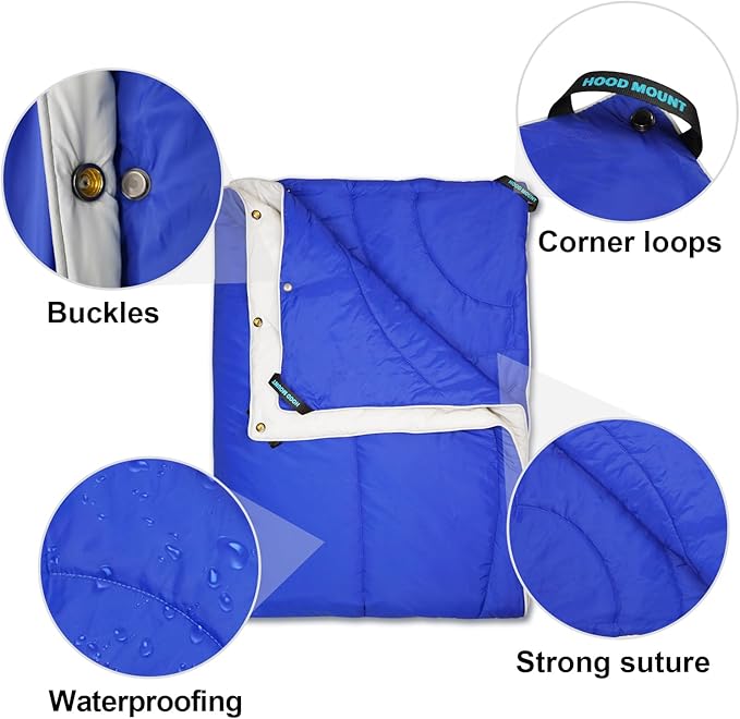 Camping Blanket Travel Blanket for Camping, Hiking, Beach outings - Waterproof -52" x 75"(Deep Blue)