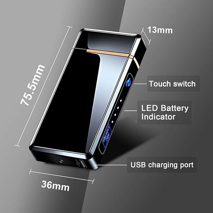 Electric Lighter, Rechargeable Lighter, Plasma Lighter, Waterproof USB Gifts for Men, Arc Flameless Lighters for Candle Incense, Outdoor Cooking Camping, Hiking Gear