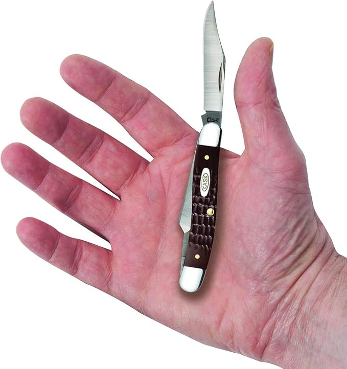 Case WR XX Pocket Knife Brown Synthetic Medium Stockman Item #217 - (63087 SS) - Length Closed: 3 3/8 Inches