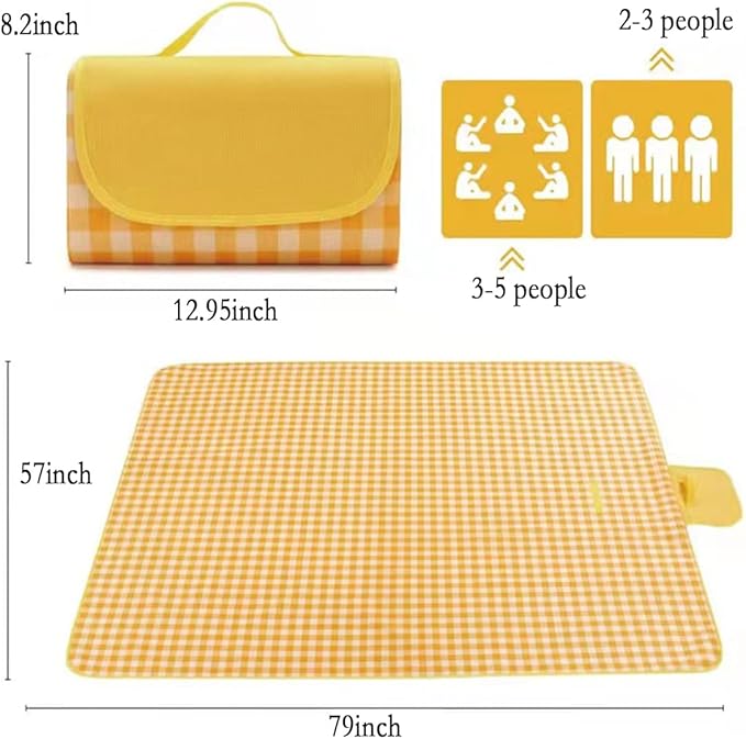 K Y KANGYUN Picnic Blanket | Beach Mat|Picnic Blanket for Indoor and Outdoor, 80" x 57" Sandproof Waterproof Larger Mat for Beach, Travel, Camping, Hiking, Park Grass,Handy Mat Tote, Foldable. …