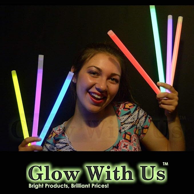 Glow Sticks Bulk Wholesale, 10 12” 15mm Dia. Orange Industrial Grade Jumbo Light Sticks, Bright Color, Glow 14 Hrs, Safety Glow Stick 3yrs Shelf Life, Ideal for Camping & Emergency, GlowWithUs Brand