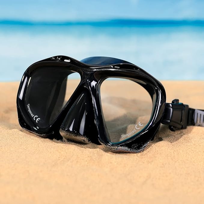 COPOZZ Adult Scuba Mask, Dive Mask Anti Fog Snorkeling Scuba Diving Glasses, Great Seal Free Diving Tempered Glass Mask Goggles