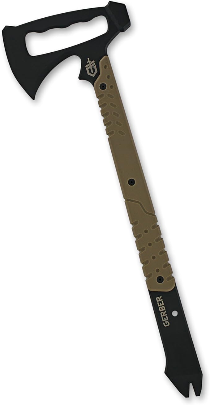 Gerber Gear Downrange Tactical Tomahawk - Multi-Tool Hammer Head Survival Axe with Steel Prybar - Tactical Gear with Included MOLLE Sheath
