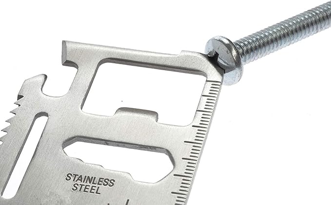 Stainless Steel Survival Pocket Tool - 11-in-1 Multipurpose Silver Beer Bottle Opener/Portable Wallet Pocket Size/Gifts for Men and Women(4-Pack)