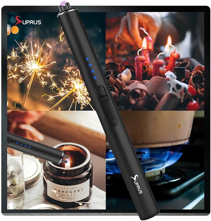 SUPRUS Electric Lighter Arc Windproof Flameless USB Lighter Rechargeable Lighter with Safety Lock