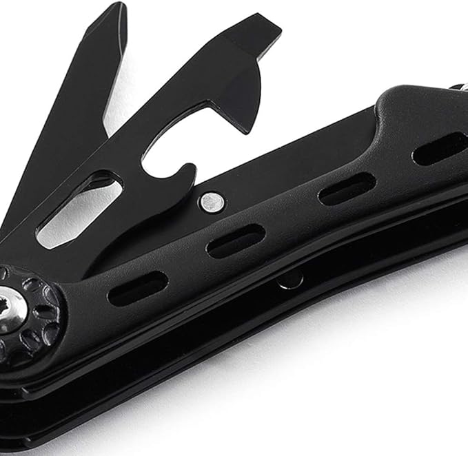 Multitool with Sheat, with Nylon Pouch, Fishing Multitool, Multi-tool Knife, Pocket Multitool Ideal for Gift, Black, Outdoor Camping Hiking, With Carabiner,Giftable