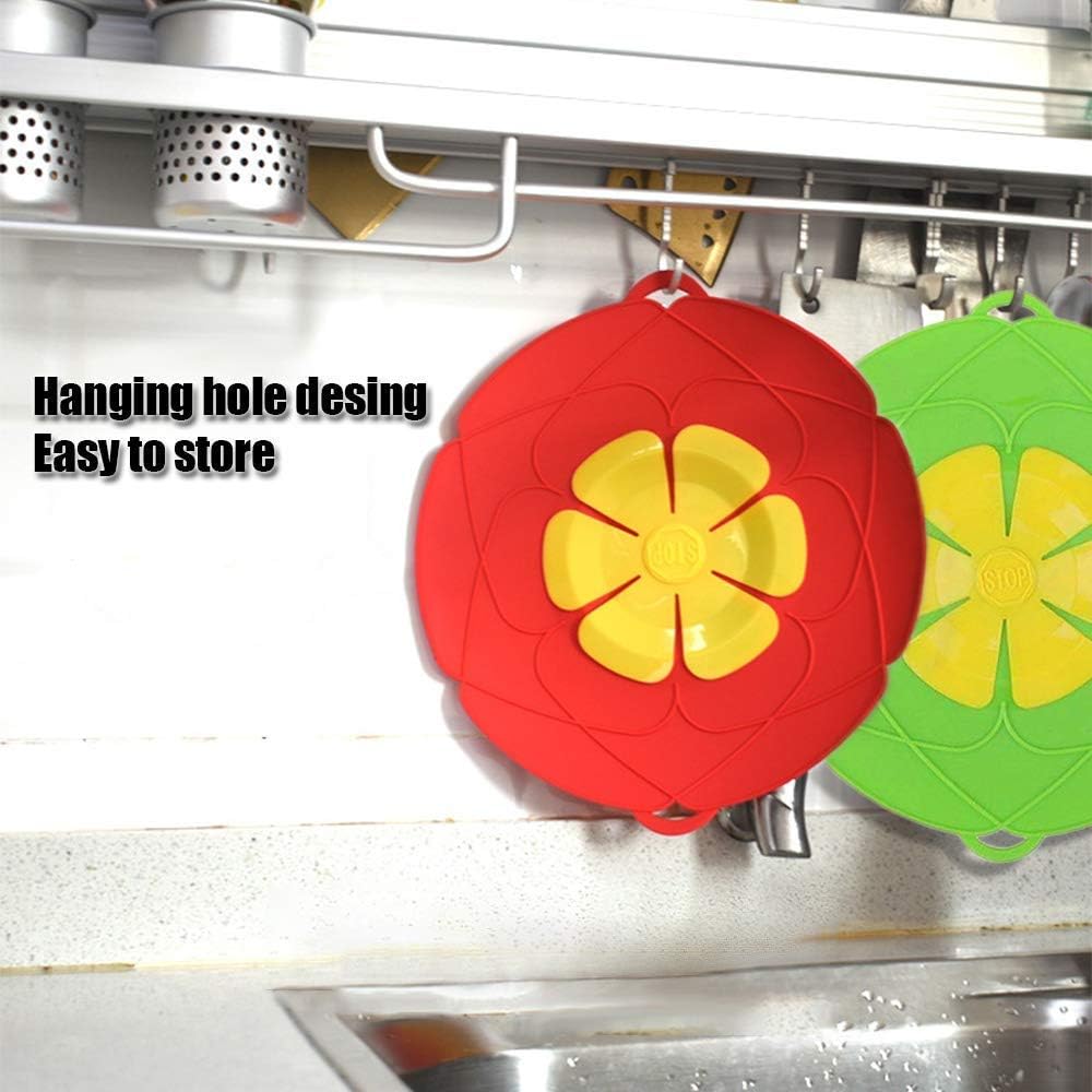 2 Pack Spill Stopper Lid Cover, 10.2 inch and 11 inch, Boil Over Spill Stopper, Microwave Splatter Food Cover, BPA-Free Silicone Lids and Dishwasher Safe, for Home Kitchen