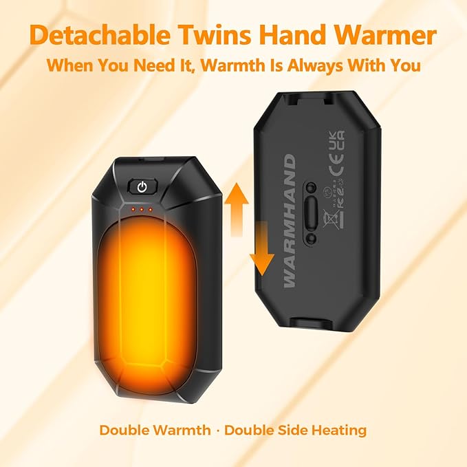 2 Pack Hand Warmers Rechargeable, Electric Hand Warmer Reusable, USB Handwarmers,Outdoor/Indoor/Golf/Camping/Hunting/Pain Relief/Watch Football/Baseball/Warm Gifts for Men Women Kid Birthday Christmas