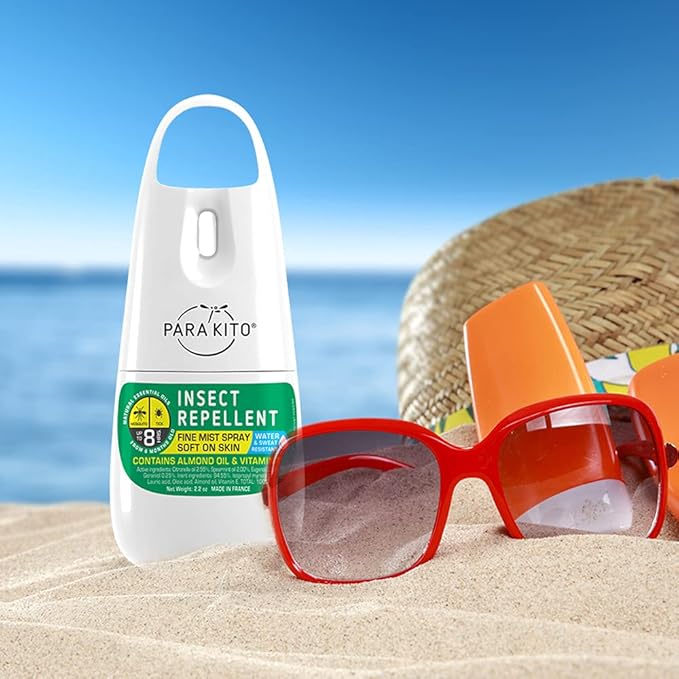 PARA'KITO Mosquito, Ticks & Insect Spray- DEET Free, Citronella Essential Oil, Water & Sweat Resistant, Mosquito Bite Protection in Camping, Hiking, Travel Outdoor Activities (2.2oz)