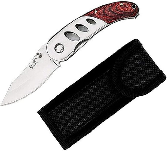 Fury Envoy Razor Edge Folding Pocket Knife with Pakka and Stainless Handle, 4.5-Inch