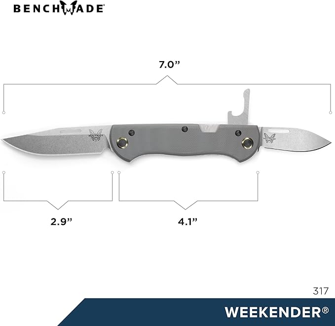 Benchmade - Weekender 317 Outdoor Knife with Cool Grey G10 Handle (317)