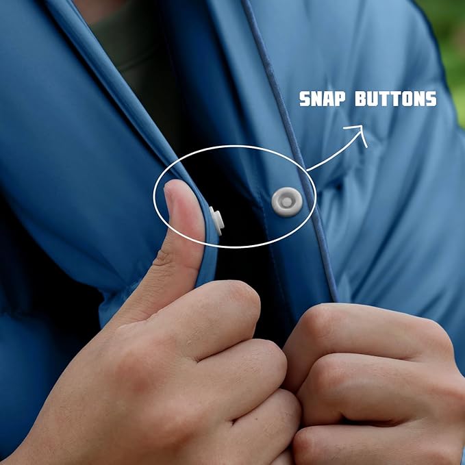 Down Camping Blanket,Puffy Down Blanket Packable Lightweight Down Throw Quilt Water-Resistant Outdoor Travel Blanket for Camping,Hiking,Stadium,Picnic,Car 50x77''Navy Blue