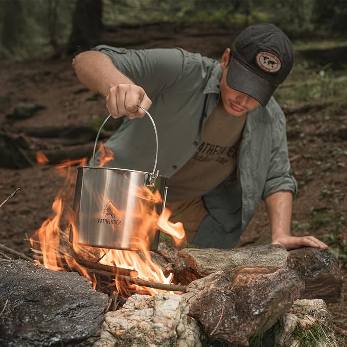 The Pathfinder School Stainless Steel Bush Pot and Lid Set