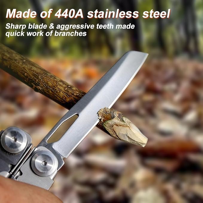 Multitool Pliers & Mini Scissors, Utility Multi Tool Pocket Knife Set with Safety Lock, Bottle Opener with Nylon Sheath Apply to Survival, Camping, Hunting and Hiking