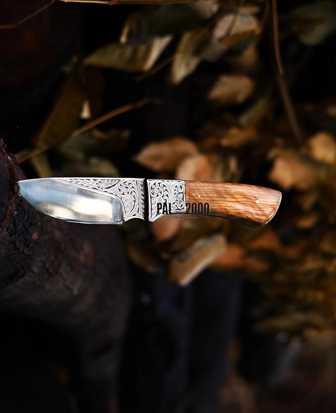 KNI-3145 Custom Handmade D2 Steel Knife with Leather Sheath 3D Engraved