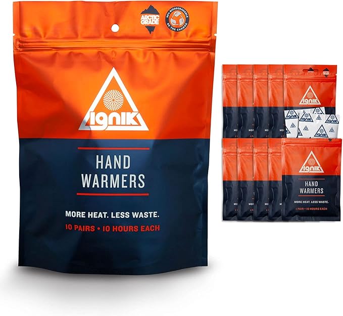 Ignik Resealable Multiple-Use Hand Warmers for 10 Hours of Heat Across 72 Hours