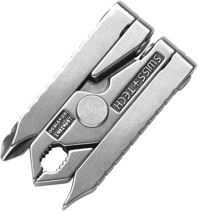 SWISS+TECH ST50022 Stainless Steel 6-in-1 Key Chain Multi Tool, Polished Finish (Single Pack)