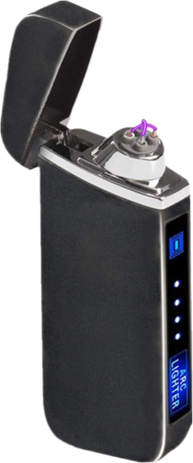 Electric Lighter Dual Arc Lighter Outdoor Windproof Lighters USB Rechargeable-Flameless-Plasma Cool Lighters for Camping, Hiking, Adventure, (Matte Black)