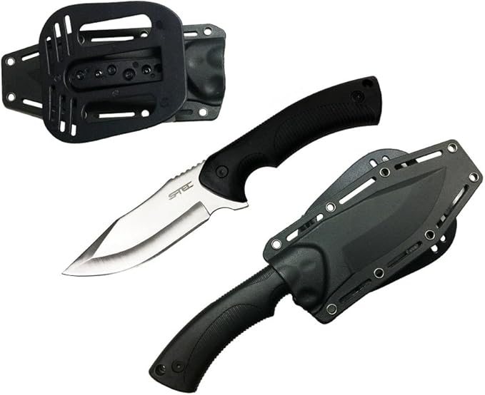 9" Full Tang Tactical Knife with ABS Plastic Sheath (Silver Tactical)