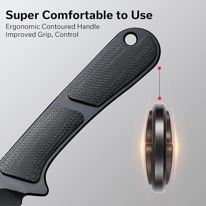 CIVIVI Mini Elementum Fixed Blade Knife with a Kydex Sheath and a Chain for EDC Neck Carry, Small Skeletonized Full Tang Knife with 2.24" Nitro-V Blade G10 Handle C23010-1