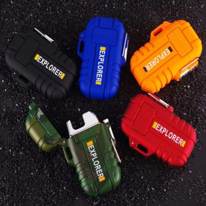 Dual Arc Plasma Electric Rechargeable Flameless Lighter Waterproof Windproof for Camping, Hiking, Skiing, Outdoor Adventure (Camouflage)