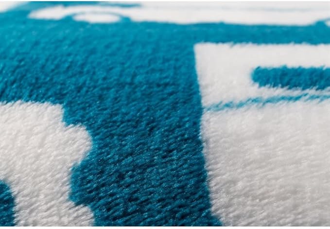 Camco 53440 Life is Better at The Campsite Plush Fleece Blanket, Queen Size - Keeps You Warm While at Home, Camping or on Picnics - Machine Washable - Features a Brand RV Print, Blue