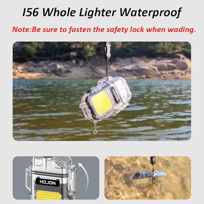 Dual Arc Lighter with LED Flashlight 2 in 1 Plasma Lighter USB Rechargeable Lighter Flameless Waterproof Windproof Mini Electric Lighter for Cigar Cigarette Camping Outdoor Activities (Black)