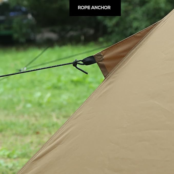 Preself 4~6 Person Tipi Hot Tent T3 XL with Screen Window, Height 8' 6" 2.6m, Diameter 15' 4.6m, for Wood Buring Stove Bushcraft Family Camping Hunting Fishing