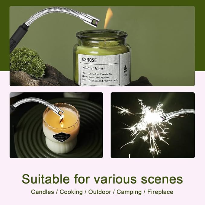 MeeToo Lighter, Electric Candle Lighter Rechargeable USB Lighter Plasma Arc Lighters for Candle Camping (Black)