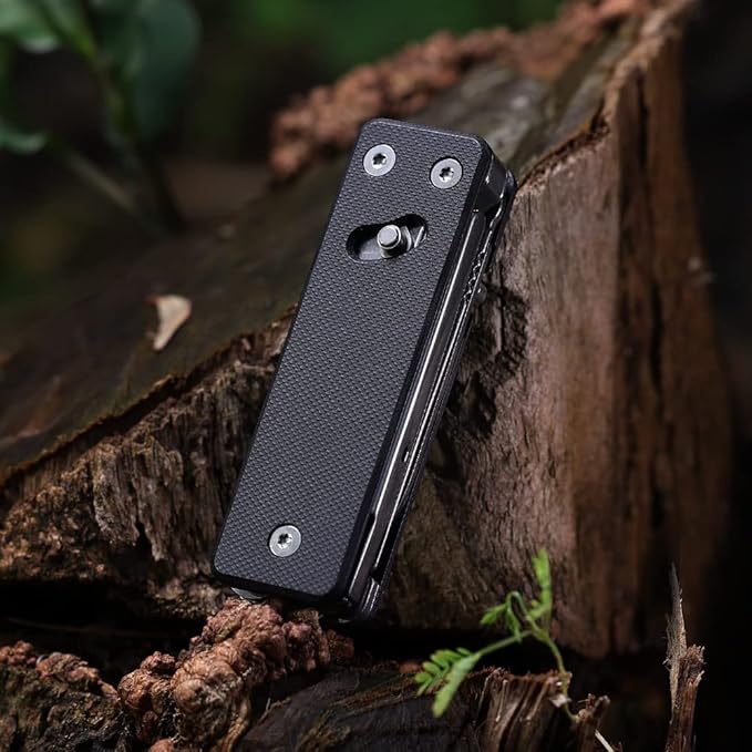 ROXON KS2 Elite D2 Blade 13 in 1 Mini Multi Tool function pocket knife with big scissor, G10 handle and Pocket clip, good for Camping/Backpacking/Emergencies/EDC Multitool (D2 Steel Blade)