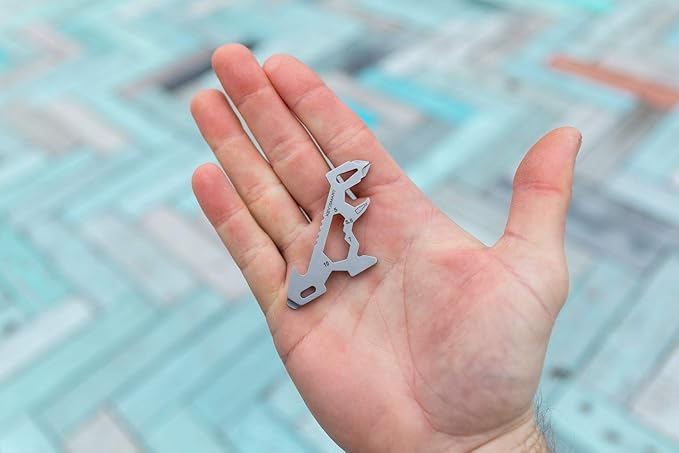 KeySmart AllTul Dino - 5-in-1 Everyday Carry Multi-Purpose Keychain Multitool with Bottle Opener, Wrench, Philips Head, Flat Head and Letter Opener