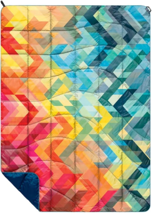 Rumpl The NanoLoft Puffy Blanket | Indoor Outdoor Camping Blanket for Traveling, Picnics, Beach Trips, Concerts | 38" x 52" | Geo, Travel