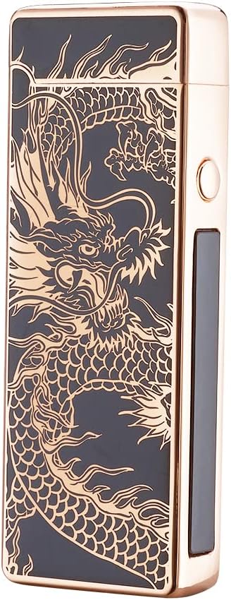 Custom Electric Lighter Personalized Kitchen for Candle Gift Windproof USB Rechargeable Dual Arc for Camping Christmas Father's Day Valentine's Day… (Custom) (Black Dragon)