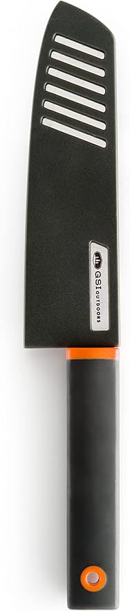 GSI Outdoors Santoku 6" Chef Knife, Compact Stainless Steel Knife with Protective Sheath for Camping, Picnics & BBQs