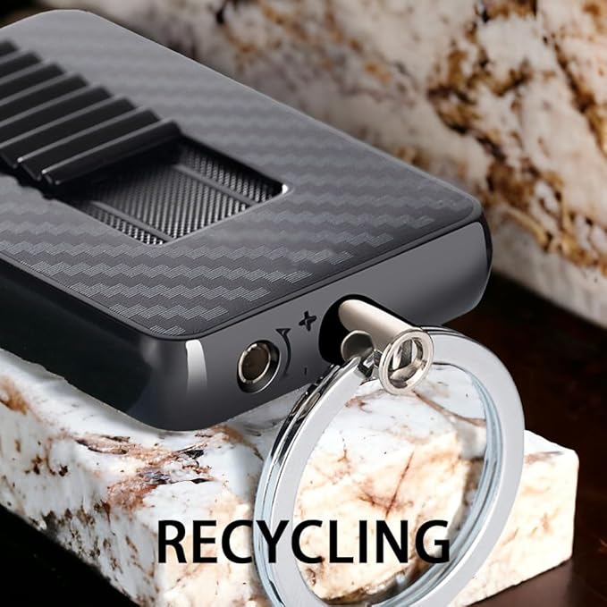 Keychain Lighter, Soft Flame Lighter, Creative Cool Design, Refillable Butane Torch Lighter, Windproof Lighter, Unique Men's Gift, Birthday Candle Camping (Butane Not Included) (Black)