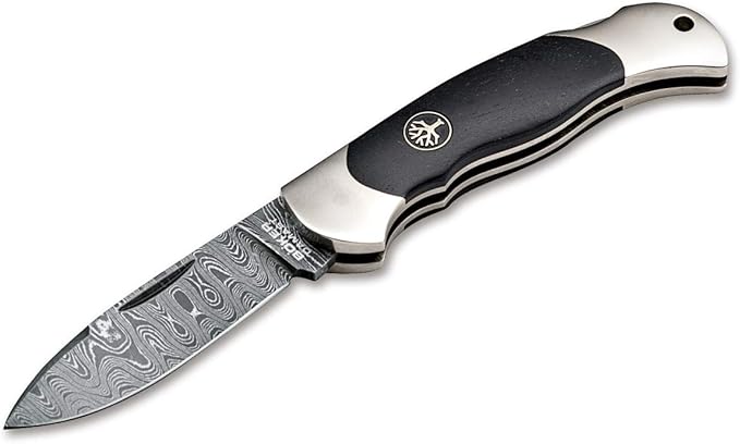 Boker Plus Junior Scout Spearpoint Ironwood Damascus Folding Pocket Knife 111930DAM
