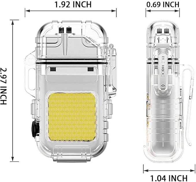 Outdoor Arc Electric Lighter USB Rechargeable Lighter LED Flashlight Double Arc Plasma Lighter Perfect for Camping Hiking Traveling (Silver)