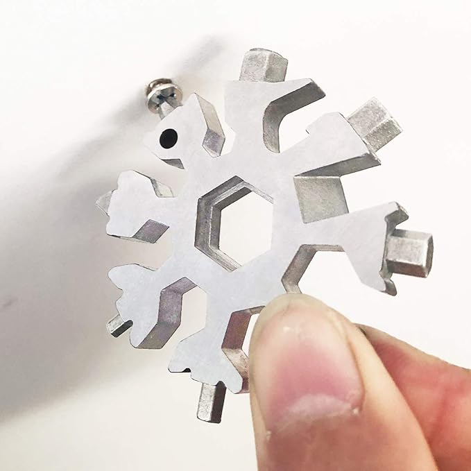 CASIMR Snowflake Multi Tool, Unique Stocking Stuffers for Women Men Kids Adults Teens, Mens Christmas Gifts Cool Gadgets for Dad Birthday Gift, Portable 18-in-1 Stainless Steel Multitool Presents