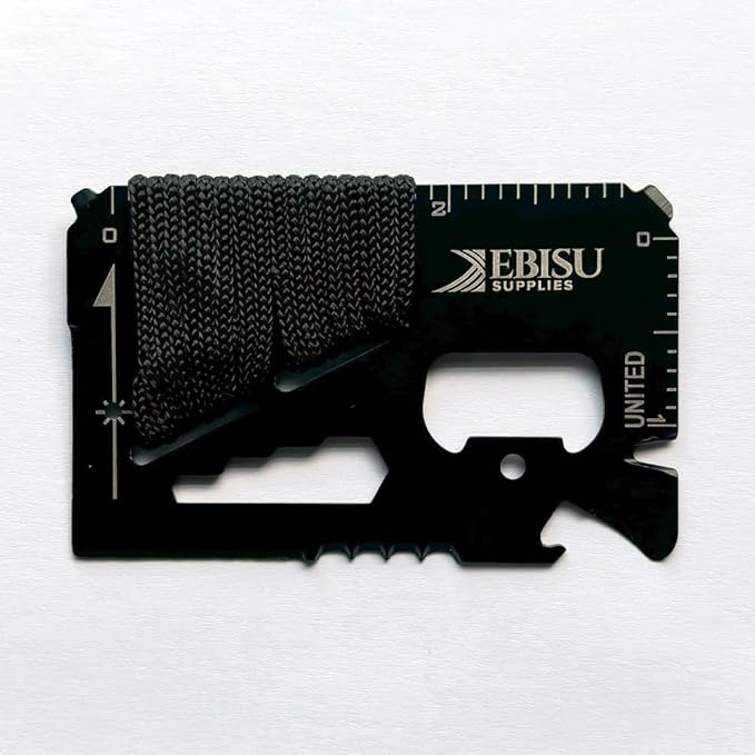 Premium 14-in-1 Survival Credit Card Multitool - Compact Multipurpose Everyday Carry Survival Pocket Tool - Multifunctional Saber Card