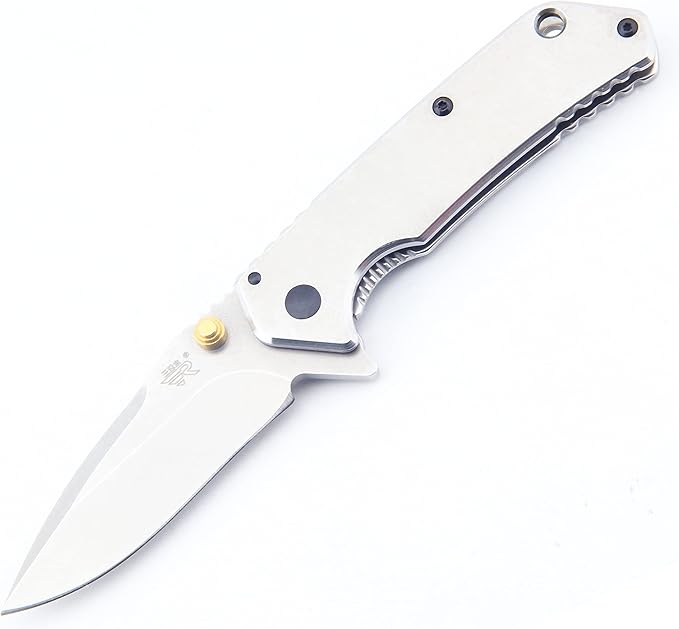 Sanrenmu 7056 Series Pocket Knife (7056LUF-SF Stone Washed) (Silvery)