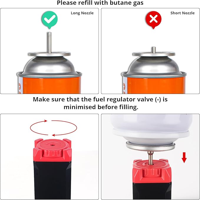 Sondiko Butane Torch Lighter, Refillable Long Lighter, Jet Flame Windproof Lighter with Adjustable Flame, 360° Flexible Neck for Candle, Cooking, Camping, Welding(Butane Fuel Not Included)
