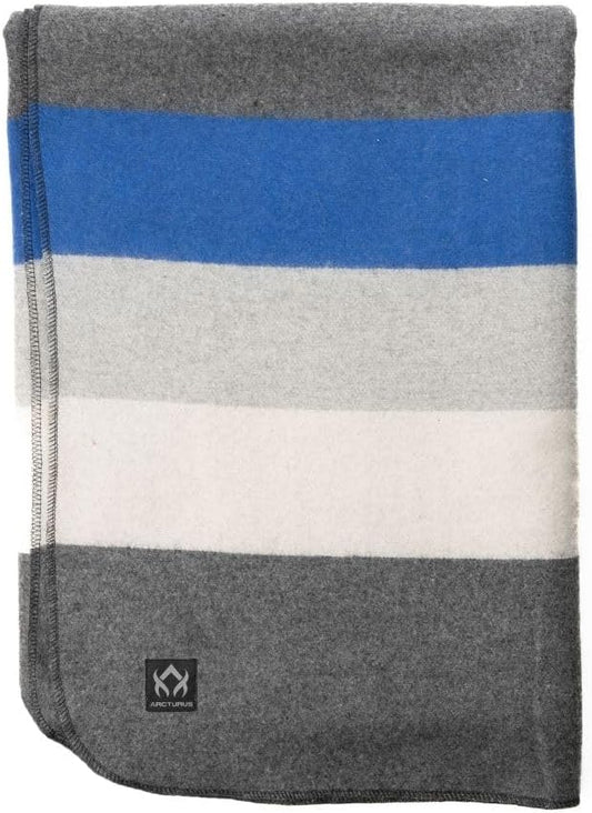 Arcturus Patterned Wool Blankets - 4.5lbs Warm, Heavy, Washable, Large | Great for Camping, Outdoors, Sporting Events, or Survival & Emergency Kits