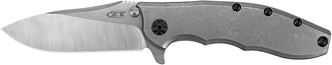 Zero Tolerance Hinderer Pocketknife; 3.5-Inch CPM 20CV Steel Blade, KVT Ball-Bearing Opening System, Flipper, Reversible Deep Carry Clip, Titanium Handle, Made in USA (0562TI)